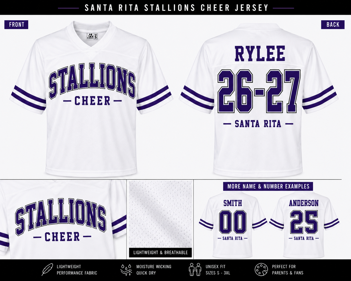 Stallions Custom Cheer Spirit Jersey