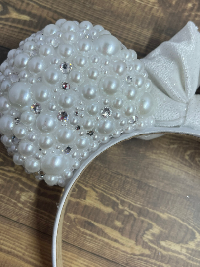 Custom Pearl Minnie Mouse Bridal Ears