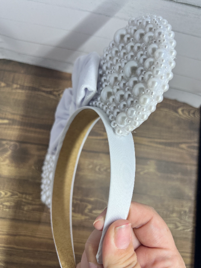 Custom Pearl Bridal Minnie Mouse Ears